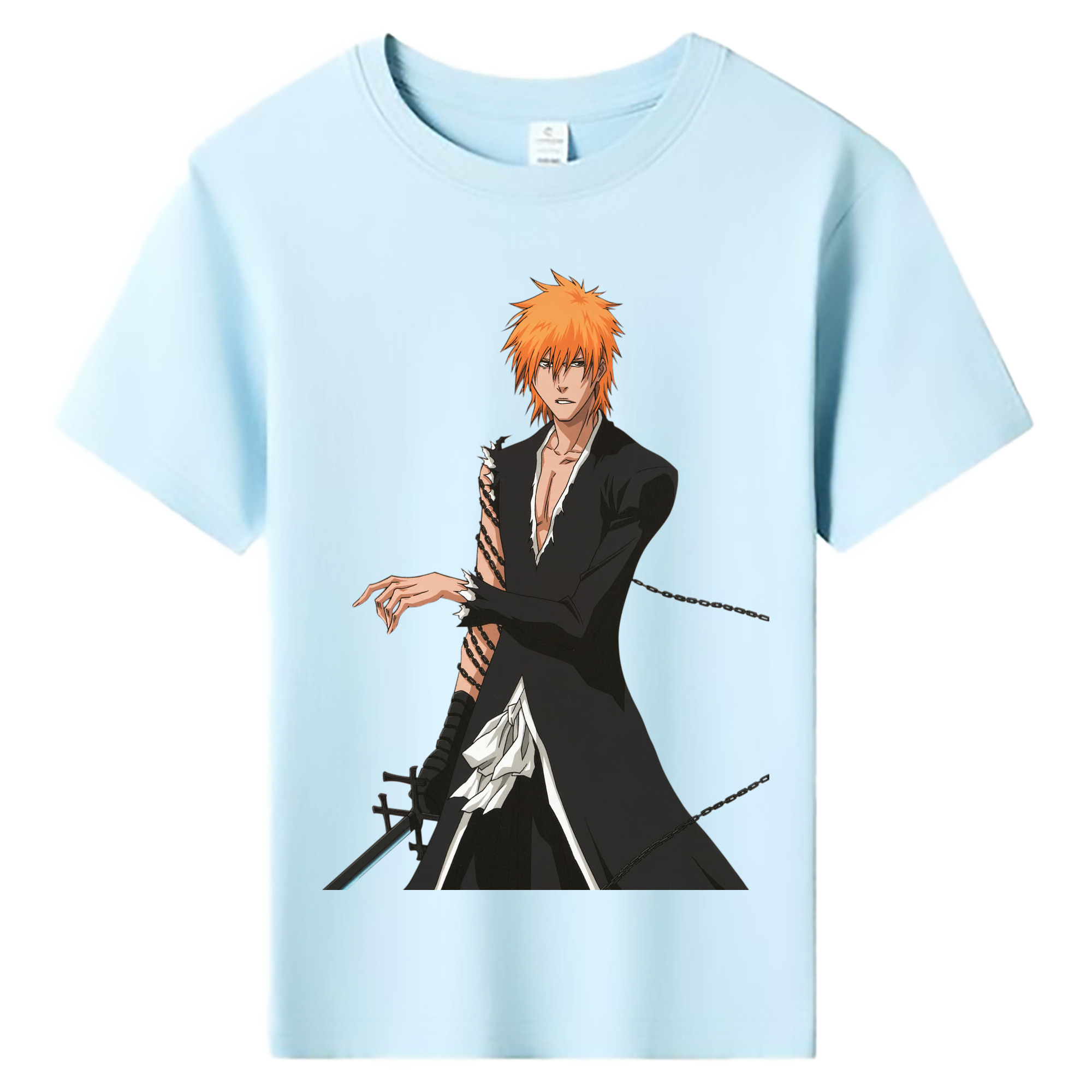 （画像用） ブリーチ 黒崎一護（くろさき いちご）BLEACH Kurosaki Ichigo 綿100％キッズTシャツ（フロントプリント）
